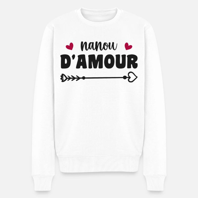 Nanou der Liebe - Männer Premium Bio Pullover - Weiß