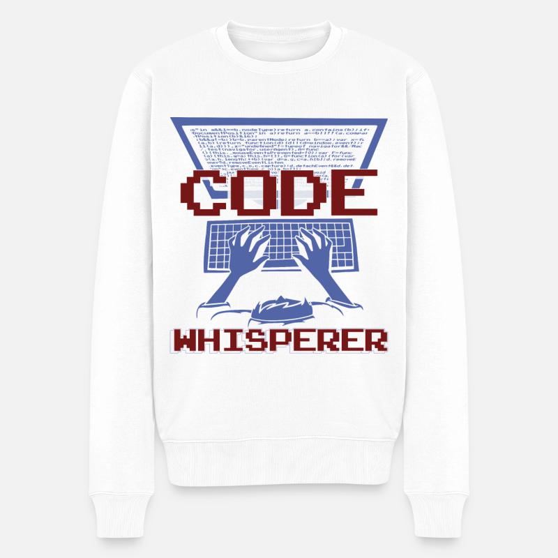 Code Whisperer - Men's Premium Organic Jumper - white