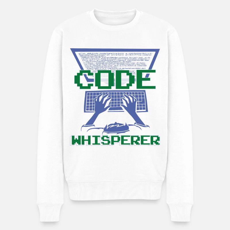 Code Whisperer - Men's Premium Organic Jumper - white