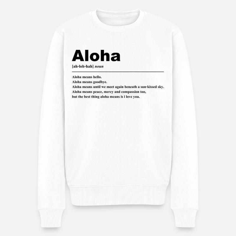 Aloha Citation Graphique - Pull Premium bio Homme - blanc