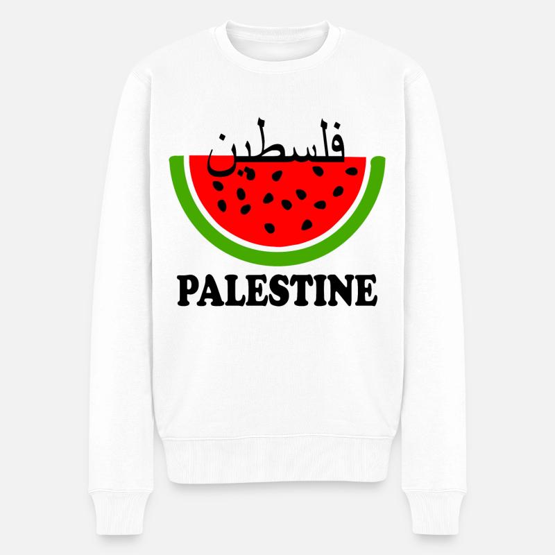 Pastèque de Palestine فلسطين - Pull Premium bio Homme - blanc