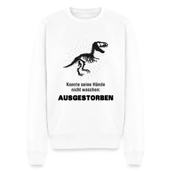 Corona Virus Grippe lustige Sprüche Geschenk Dino - Männer Premium Bio Pullover - Weiß - Vorne - Thijin (182cm)