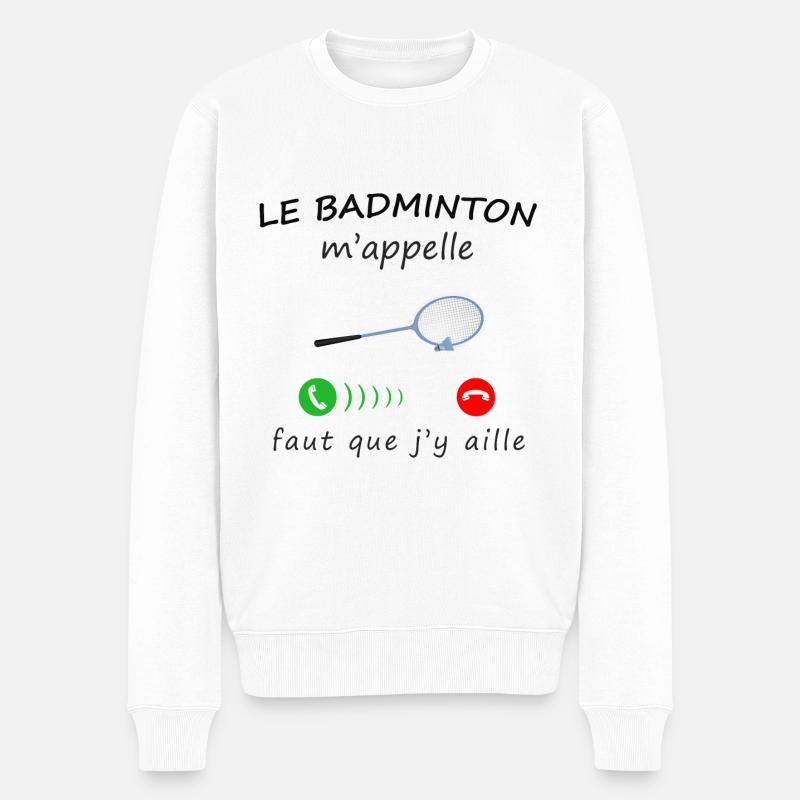 LE BADMINTON m'appelle - Pull Premium bio Homme - blanc
