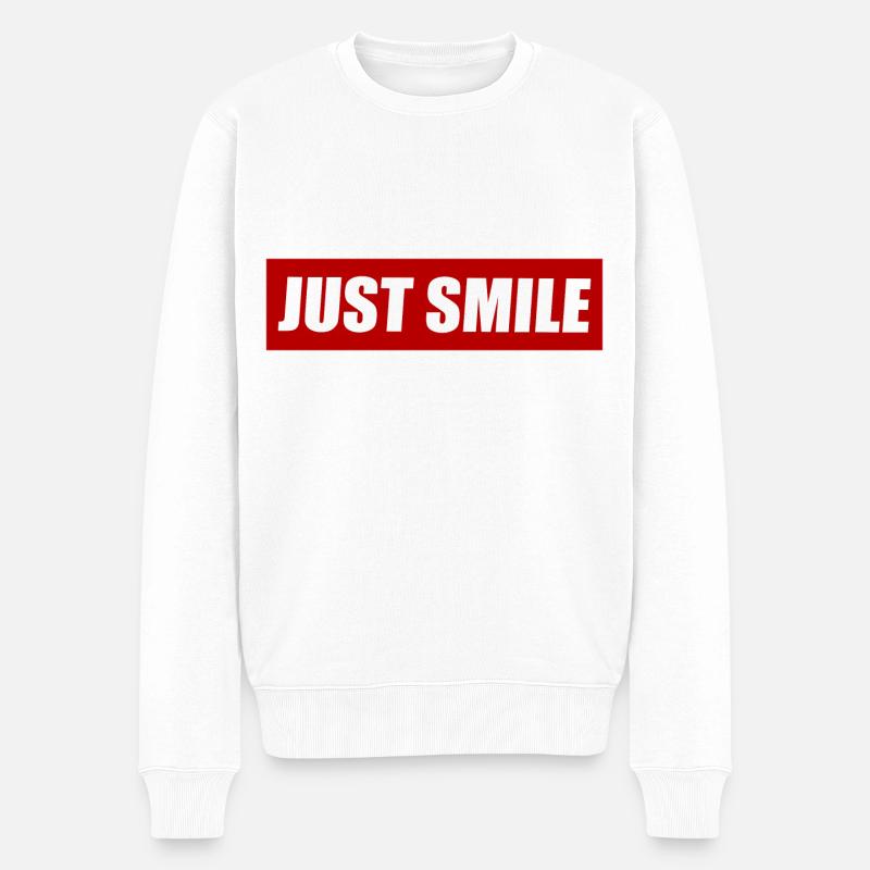 Souriez simplement - Pull Premium bio Homme - blanc