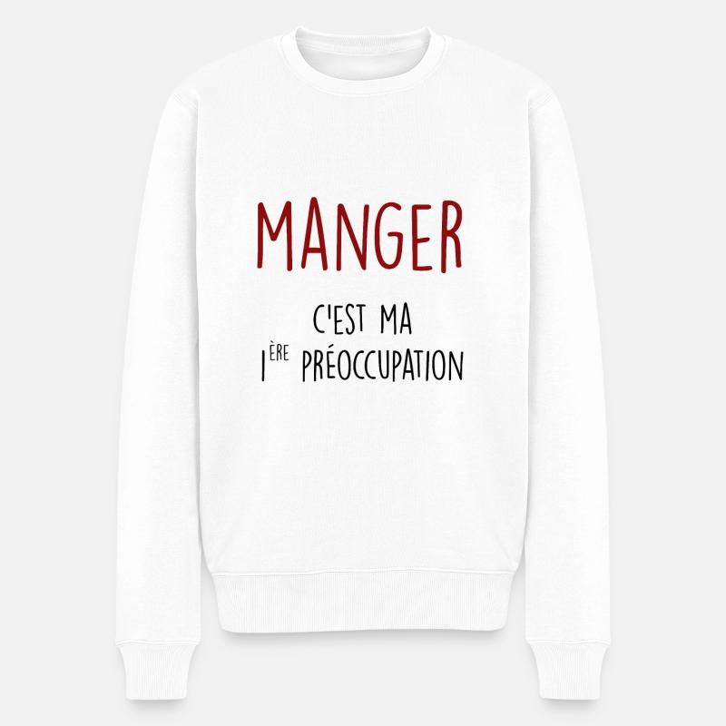manger c'est ma 1ère préoccupation - Pull Premium bio Homme - blanc