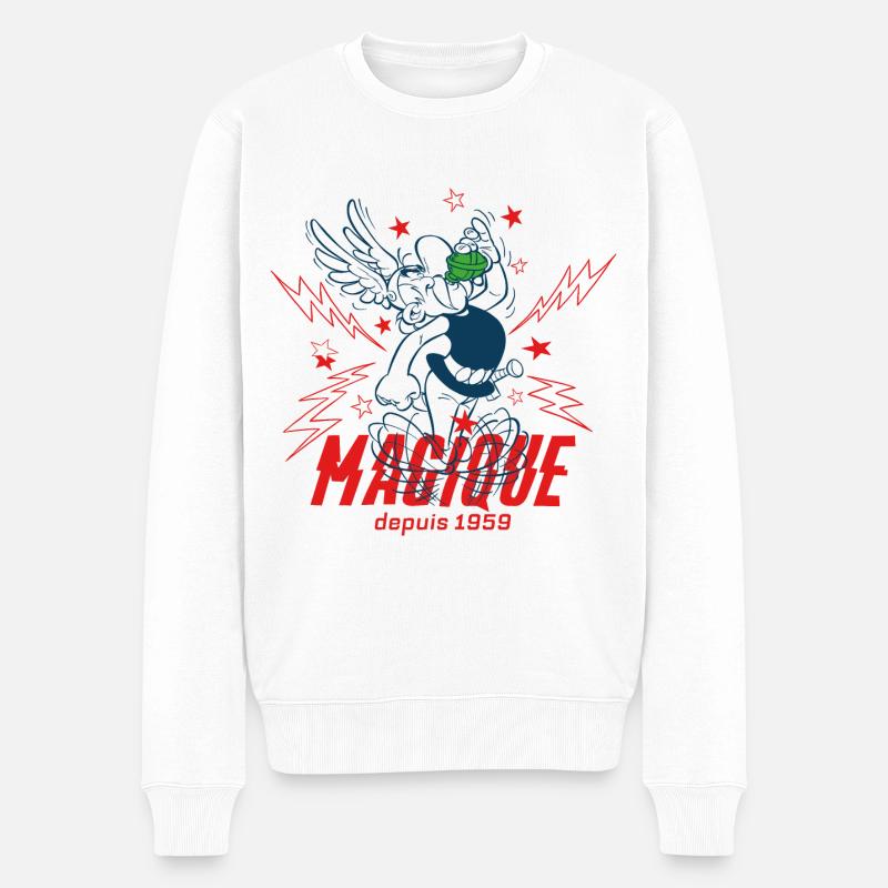 Asterix & Obelix Magique 1959 Outline Design - Männer Premium Bio Pullover - Weiß