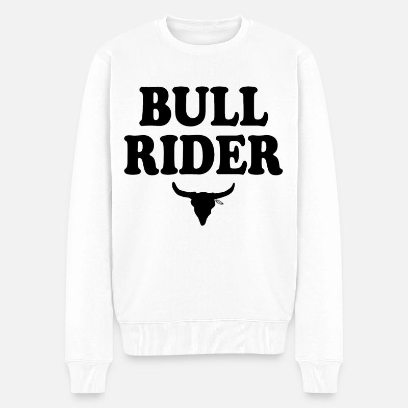 Bull rider - Männer Premium Bio Pullover - Weiß