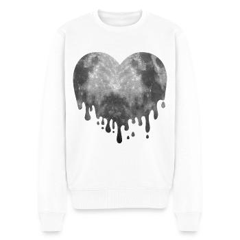 Melting Moon Heart Full Moon - Men's Premium Organic Jumper - white - Front - Thijin (182cm)