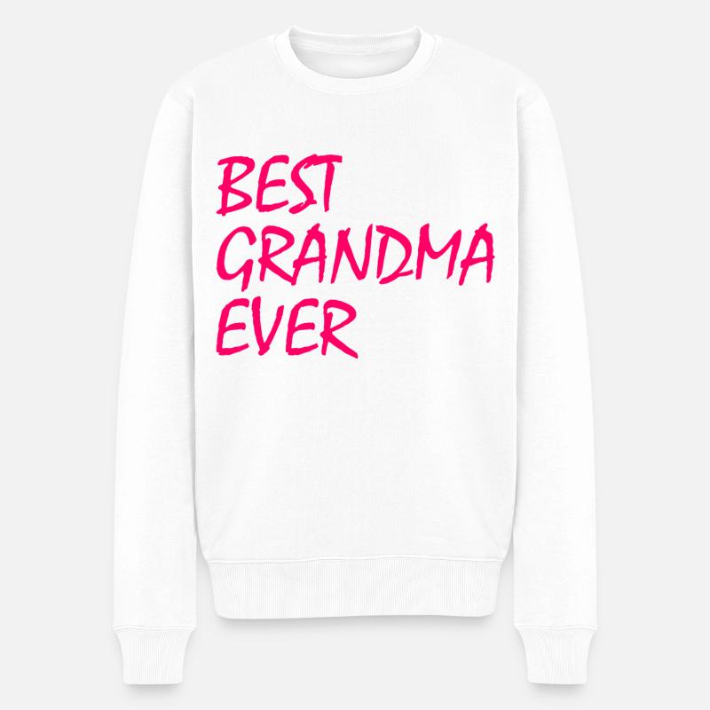 Best grandma ever - Männer Premium Bio Pullover - Weiß