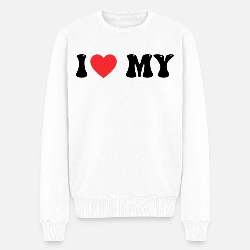 Ich liebe Meine - Männer Premium Bio Pullover - Weiß