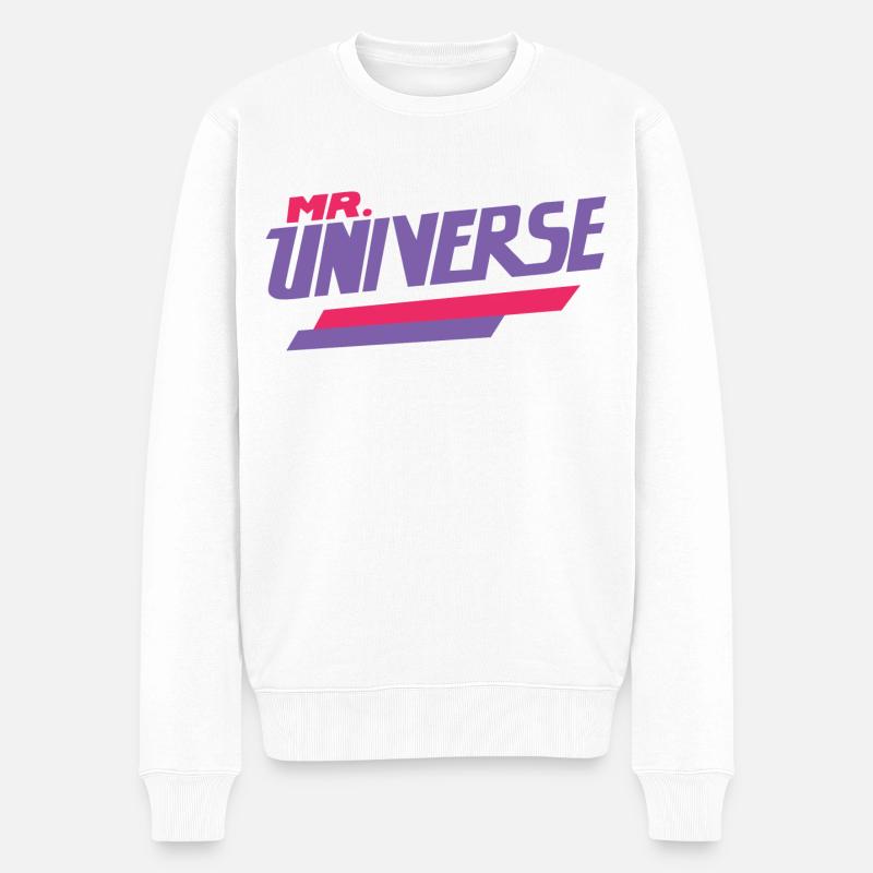 Universe Grafik Mr. Universe - Männer Premium Bio Pullover - Weiß