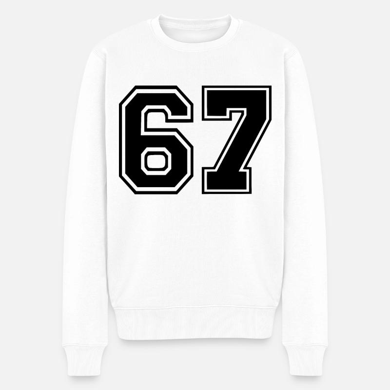 67 - Männer Premium Bio Pullover - Weiß