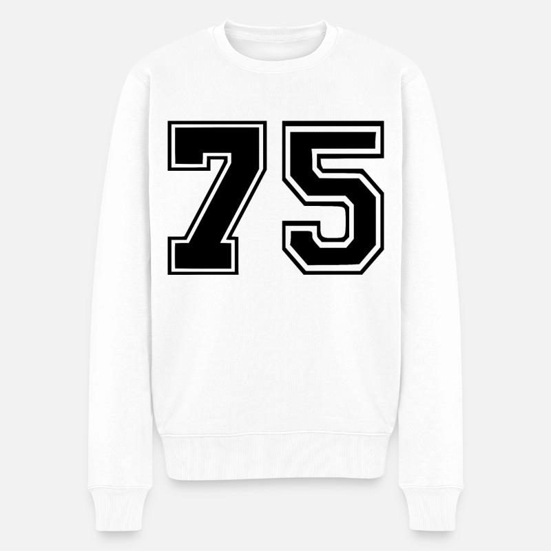 75 - Männer Premium Bio Pullover - Weiß