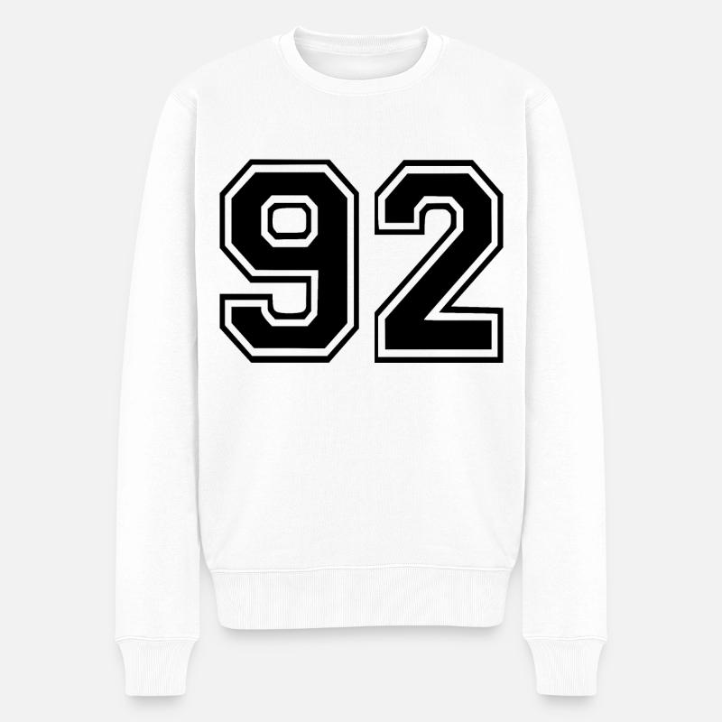 92 - Männer Premium Bio Pullover - Weiß