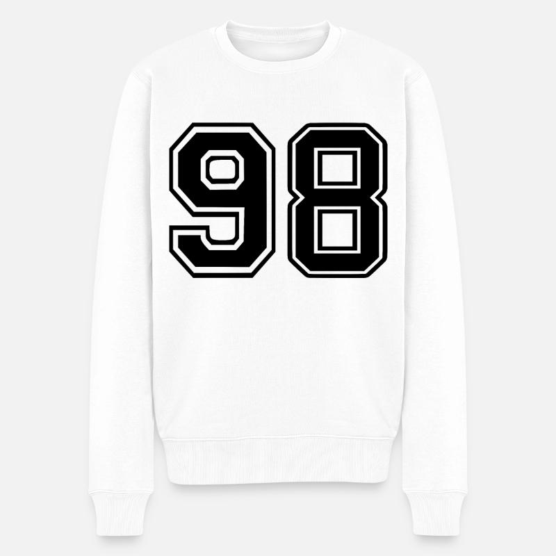 98 - Männer Premium Bio Pullover - Weiß