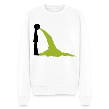 Trinkmotiv - Zum Kotzen - Eskalation und Absturz - Männer Premium Bio Pullover - Weiß - Vorne - Thijin (182cm)