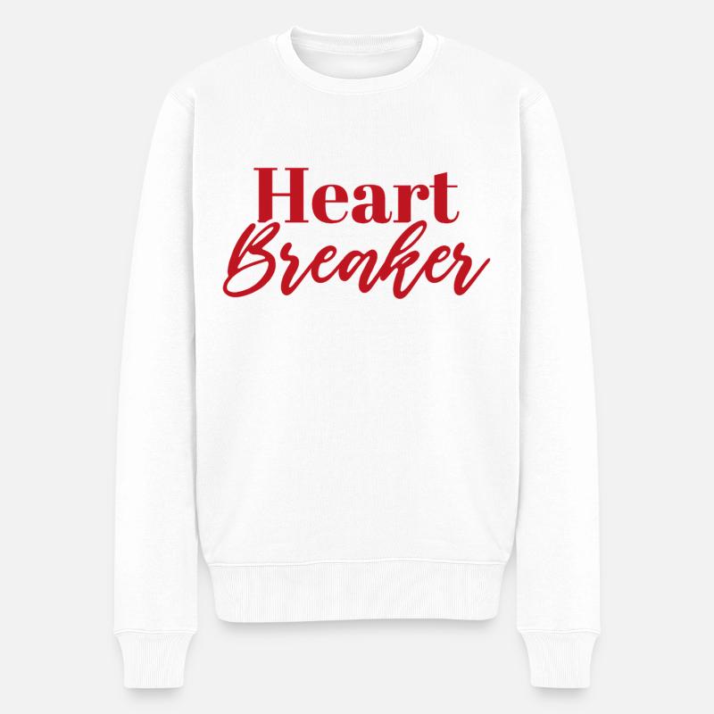 Herzensbrecher - Männer Premium Bio Pullover - Weiß