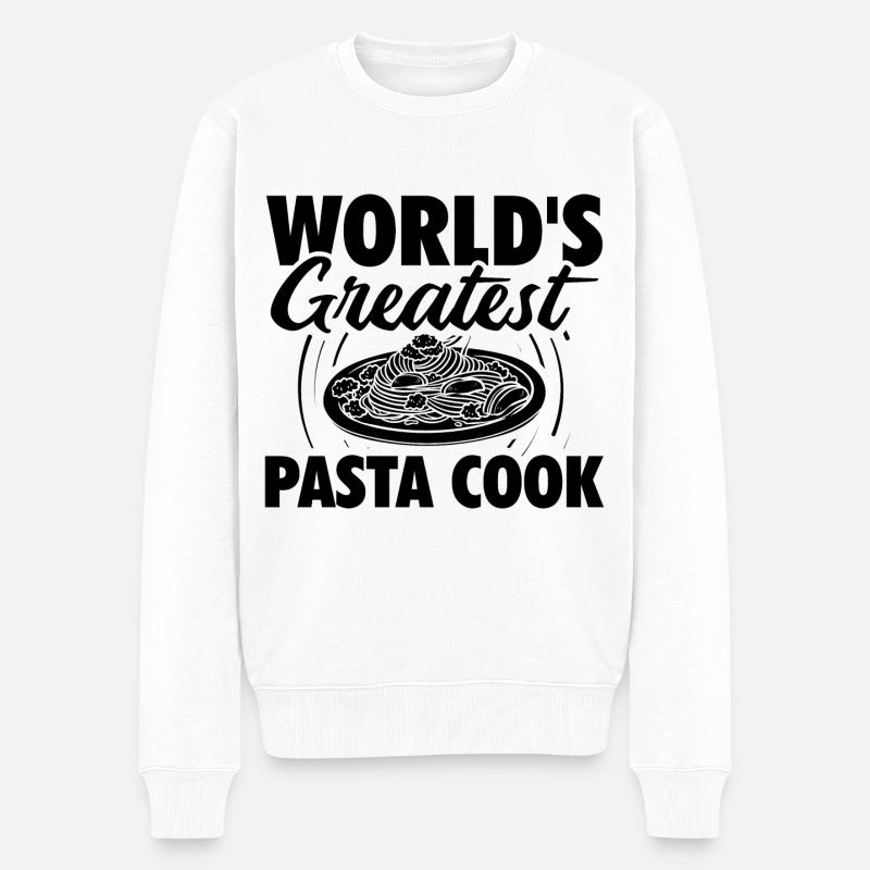 Bester Pasta Koch Der Welt | Italiener Geschenke - Männer Premium Bio Pullover - Weiß