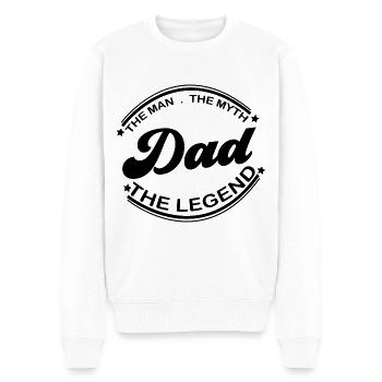 Dad The Man The Myth The Legend - Männer Premium Bio Pullover - Weiß - Vorne - Thijin (182cm)