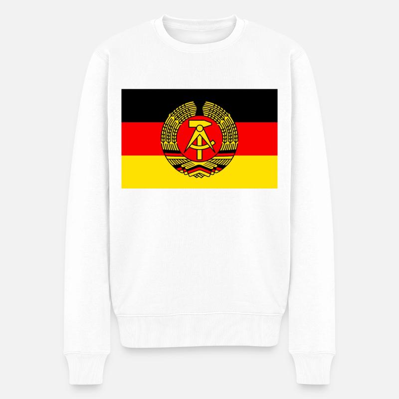 DDR Fahne (stilisiert) - Männer Premium Bio Pullover - Weiß