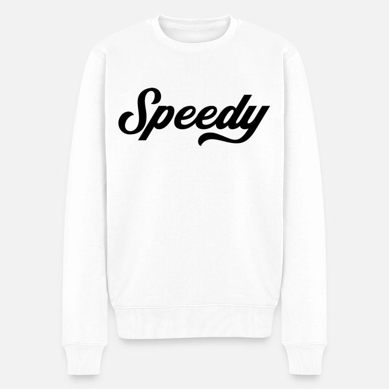 Speedy - Speedy in schwarz - Männer Premium Bio Pullover - Weiß