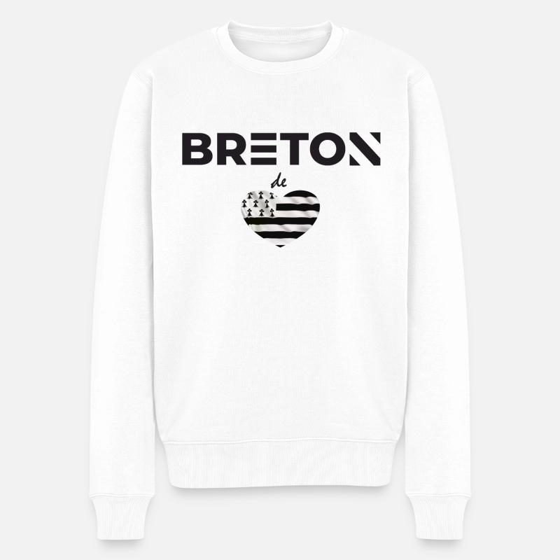 breton de coeur - Pull Premium bio Homme - blanc