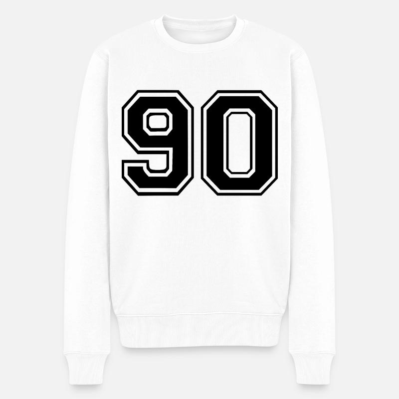 90 - Männer Premium Bio Pullover - Weiß