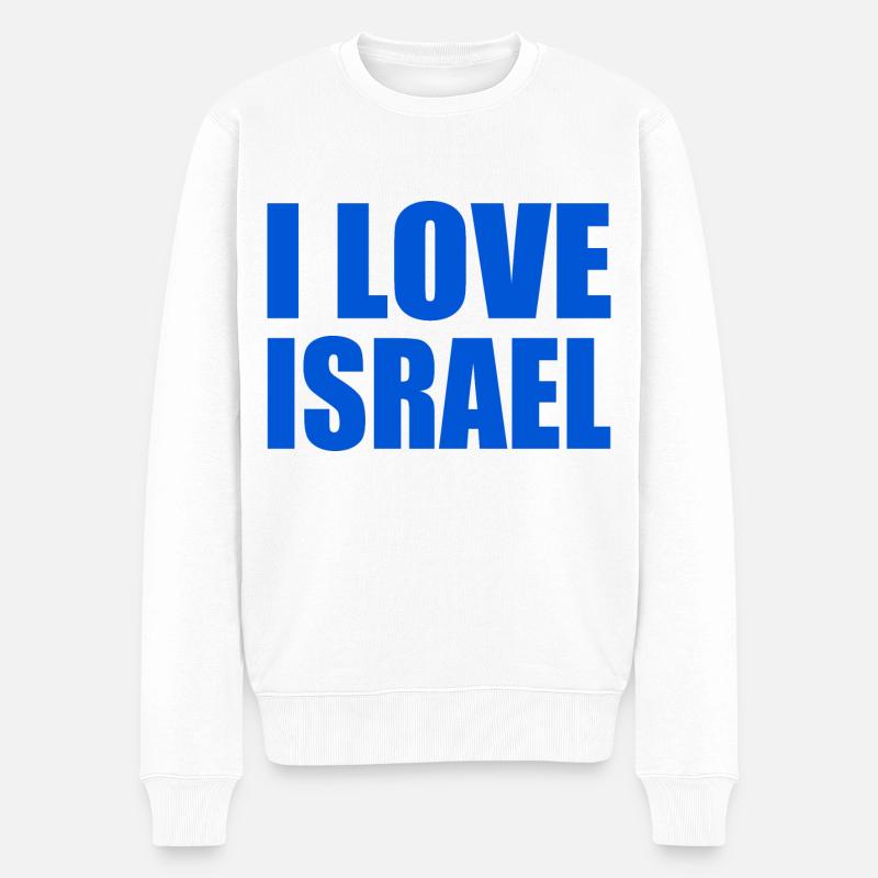 I love israel - Männer Premium Bio Pullover - Weiß