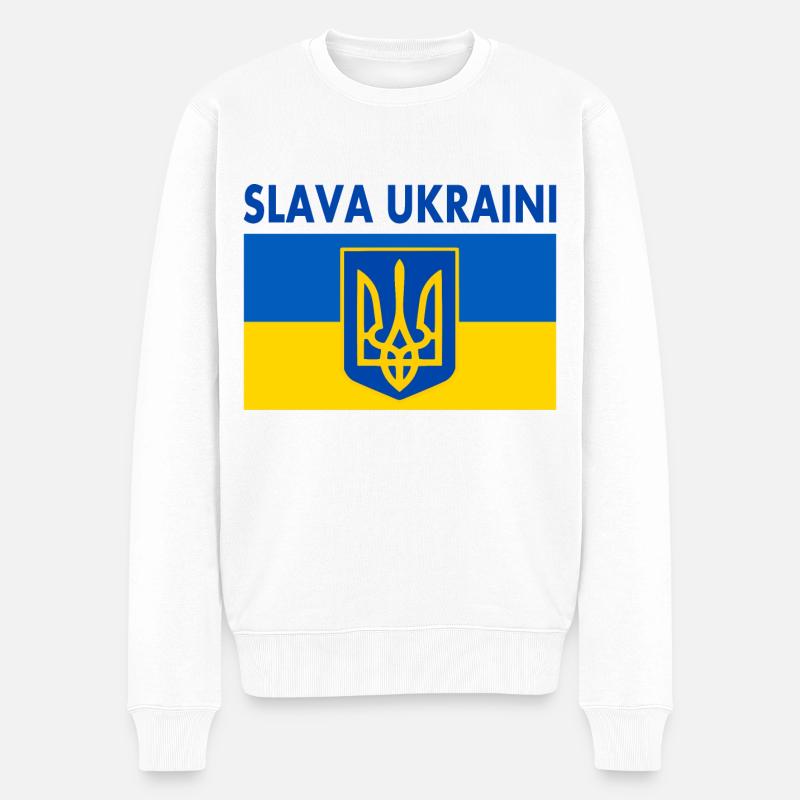 Slava ukraini - Pull Premium bio Homme - blanc
