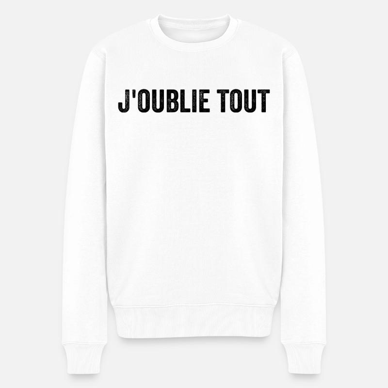 Ich vergesse alles - Männer Premium Bio Pullover - Weiß