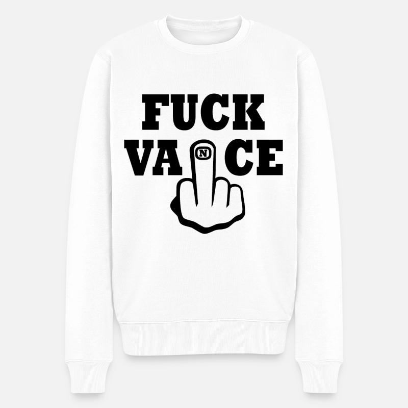 fuck vance - Männer Premium Bio Pullover - Weiß