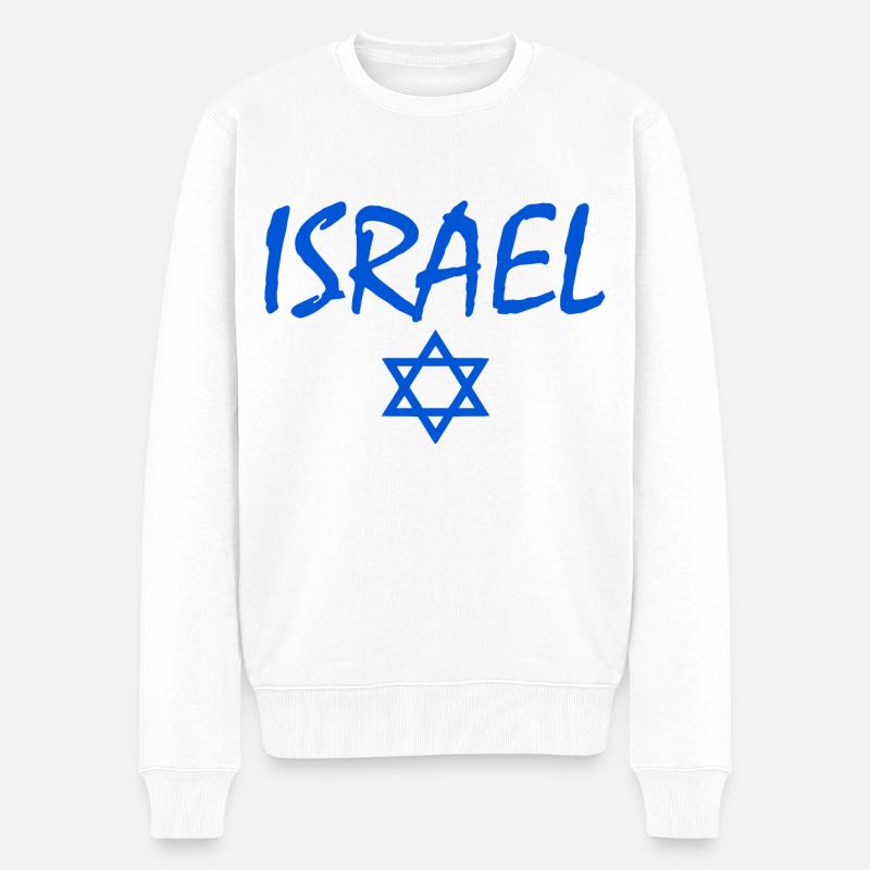 Israel - Männer Premium Bio Pullover - Weiß