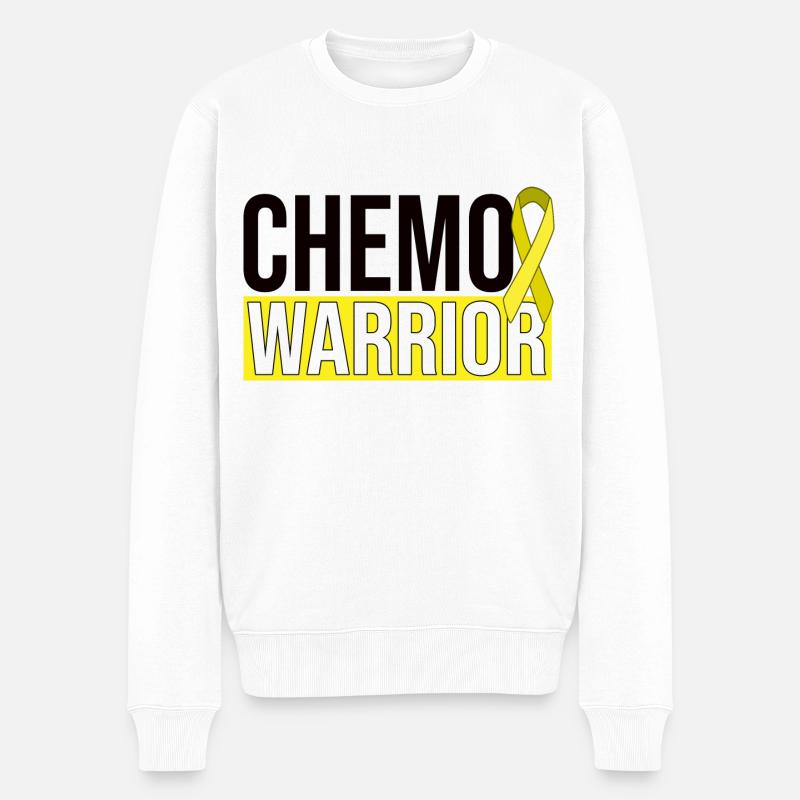 Chemo Warrior - Ruban jaune - Pull Premium bio Homme - blanc