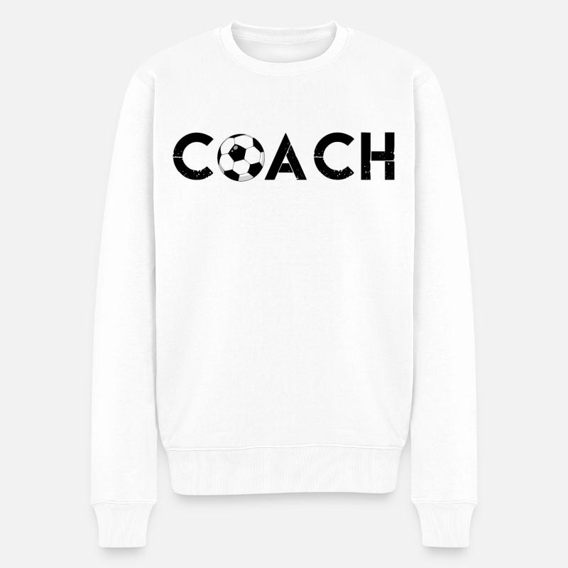 Fußballtrainer | Trainer Fußballtrainer Geschenk - Männer Premium Bio Pullover - Weiß