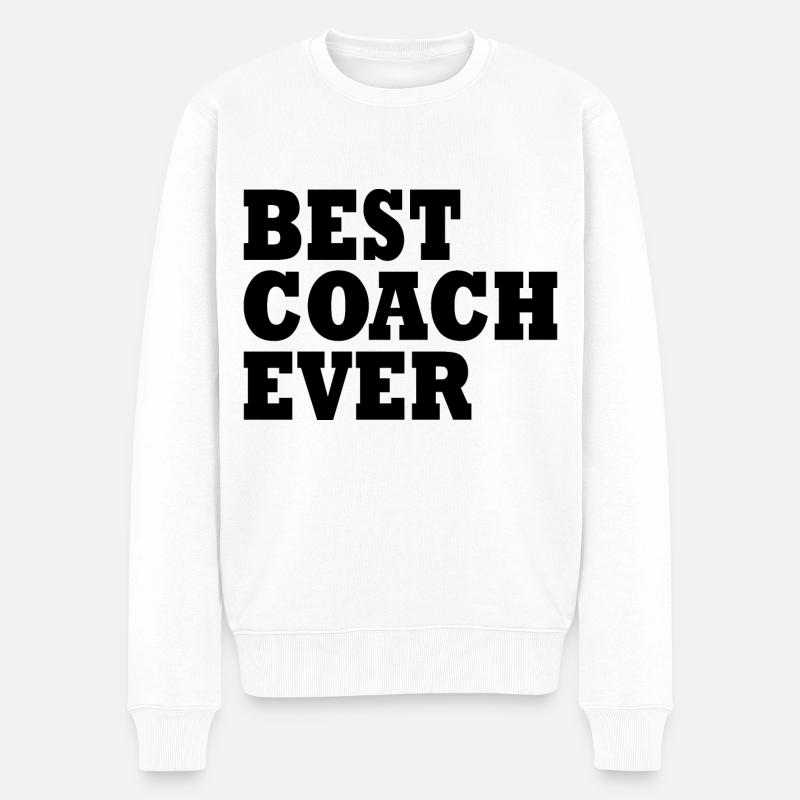 Best coach ever - Pull Premium bio Homme - blanc