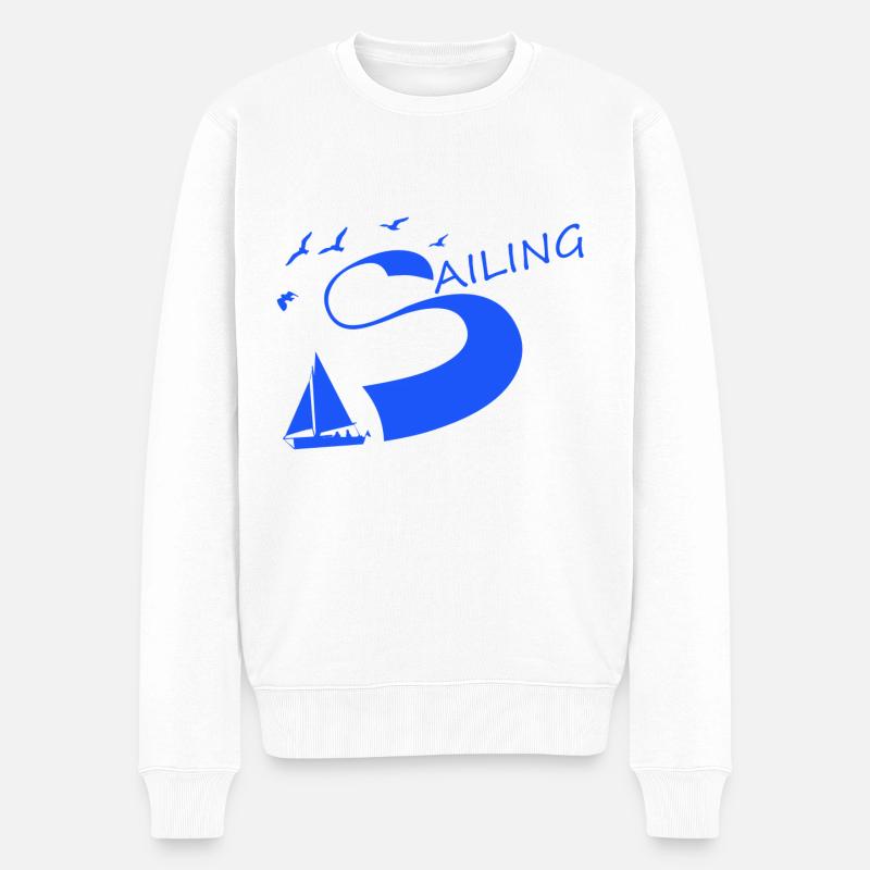 Sailing - Männer Premium Bio Pullover - Weiß