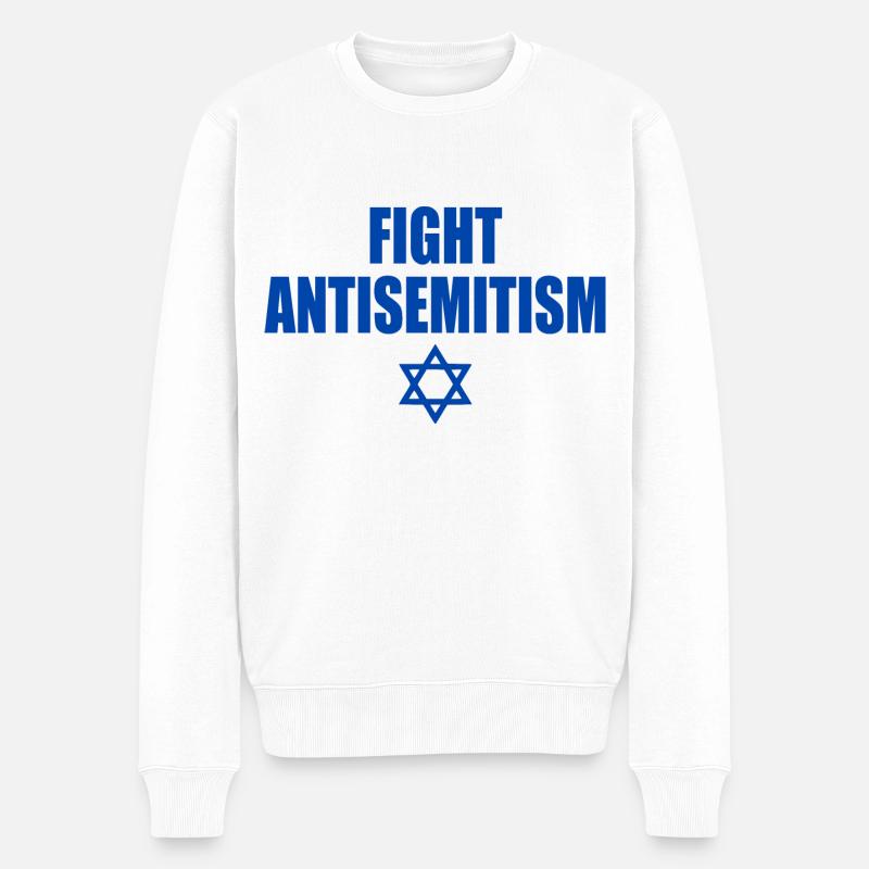 fight antisemitism - Männer Premium Bio Pullover - Weiß
