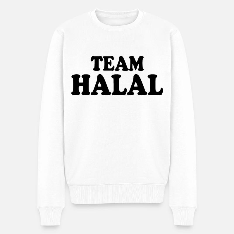 Team halal - Männer Premium Bio Pullover - Weiß
