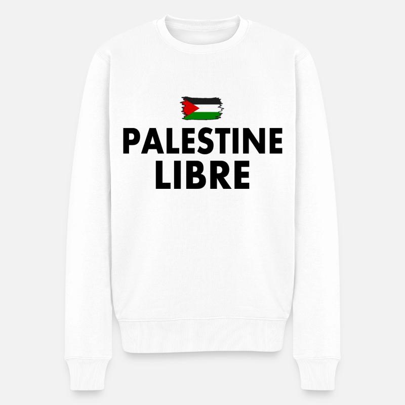 palestine libre - Pull Premium bio Homme - blanc