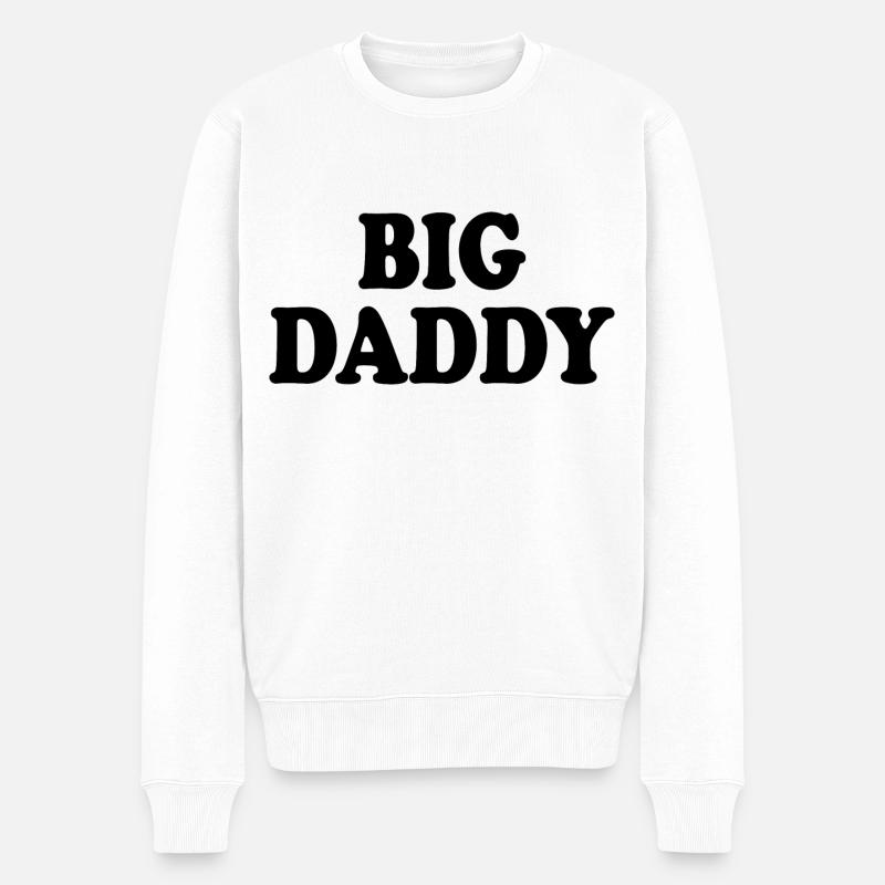 Big daddy - Männer Premium Bio Pullover - Weiß