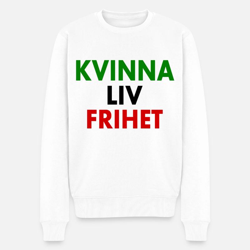 FRAU LEBEN FREIHEIT - Männer Premium Bio Pullover - Weiß