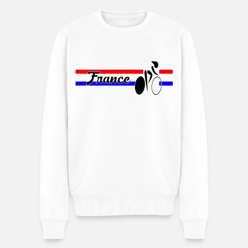 Fahrrad Design Frankreich - Männer Premium Bio Pullover - Weiß