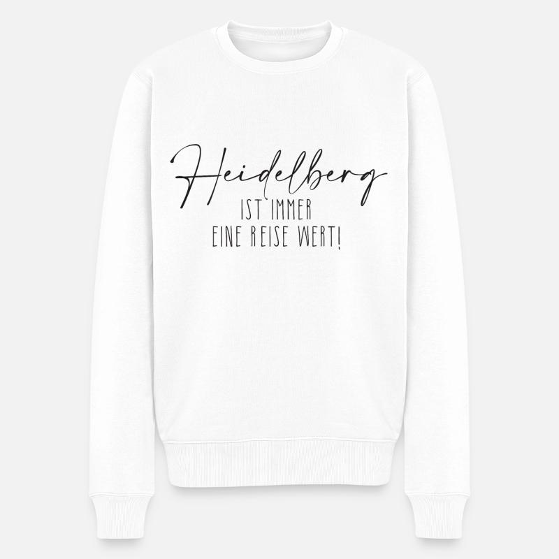 Heidelberg - immer eine Reise wert - Männer Premium Bio Pullover - Weiß