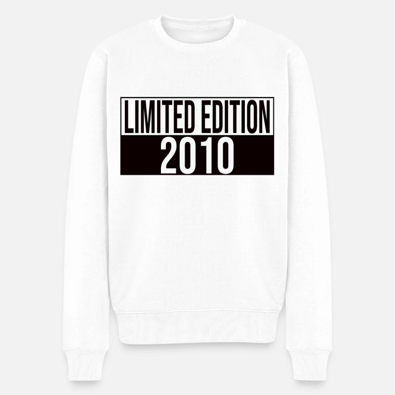 Limited Edition 2010 Geburtstag Geschenkidee - Männer Premium Bio Pullover - Weiß