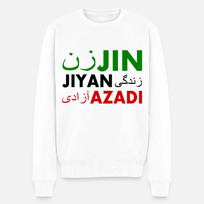 Jin jiyan azadi زن زندگی آزادی - Männer Premium Bio Pullover - Weiß