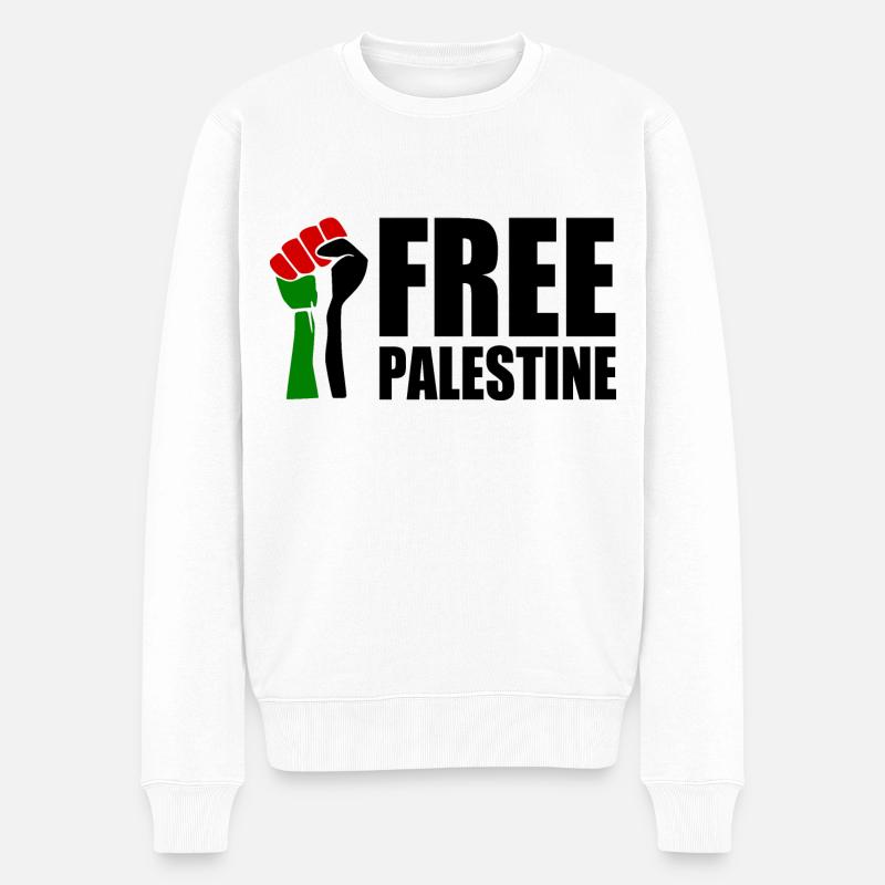 Free palestine - Pull Premium bio Homme - blanc