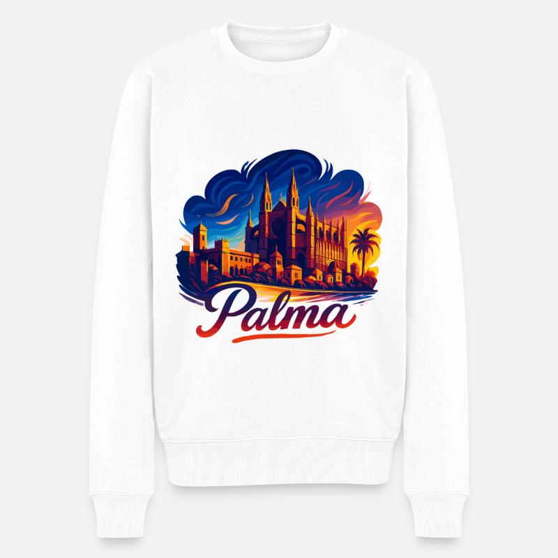 Palma Capital Mallorca Silhouette Cadeau - Pull Premium bio Homme - blanc
