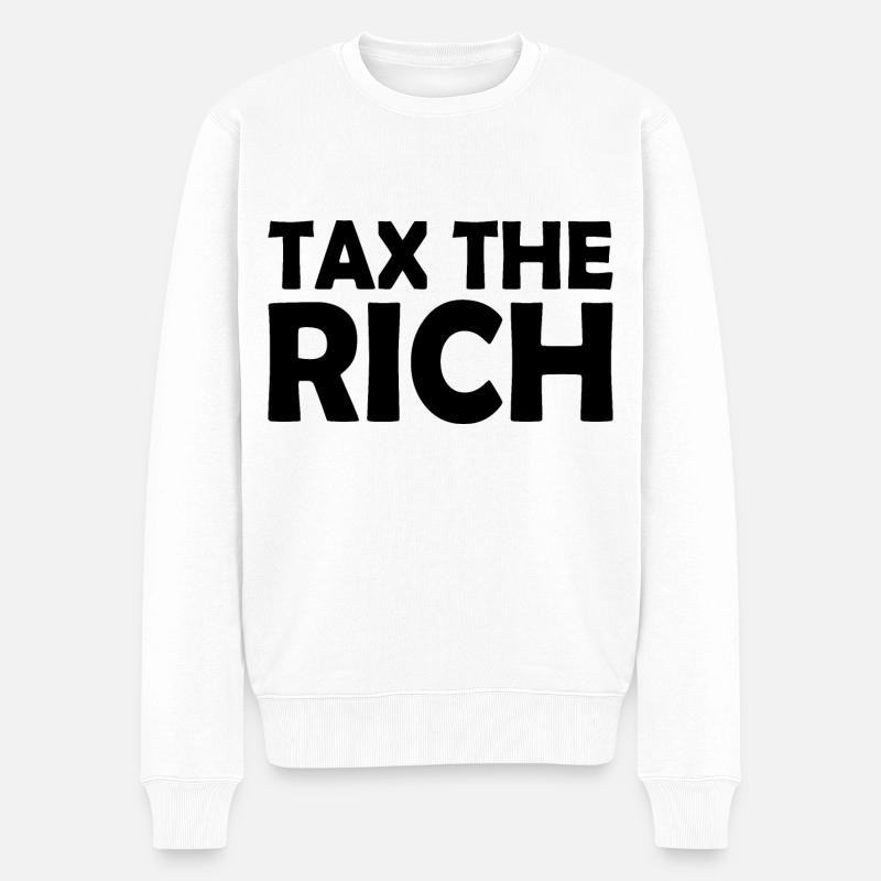 Tax the rich - Männer Premium Bio Pullover - Weiß