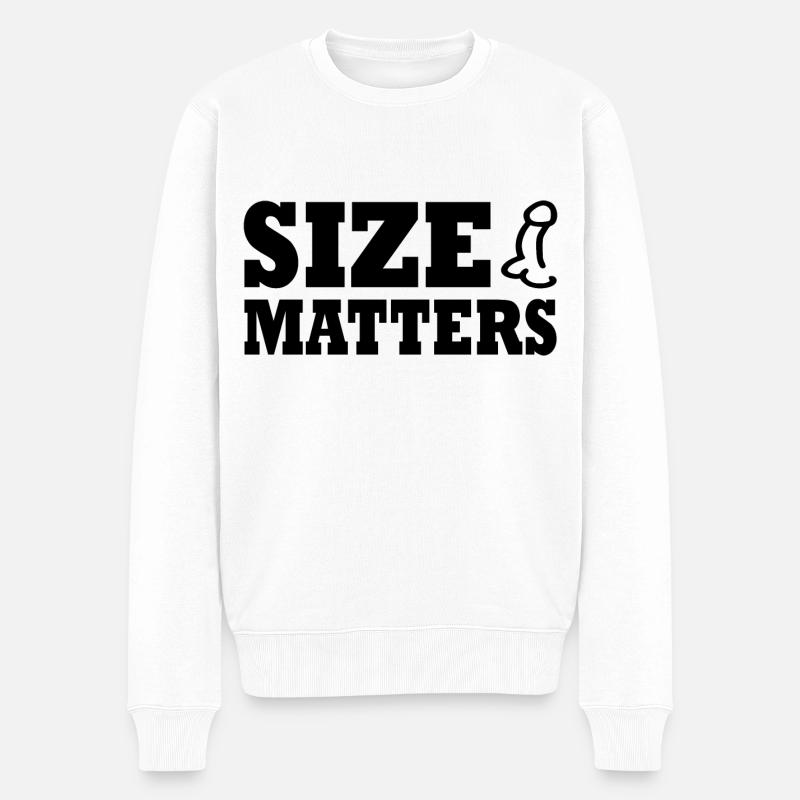 Size matters penis - Pull Premium bio Homme - blanc