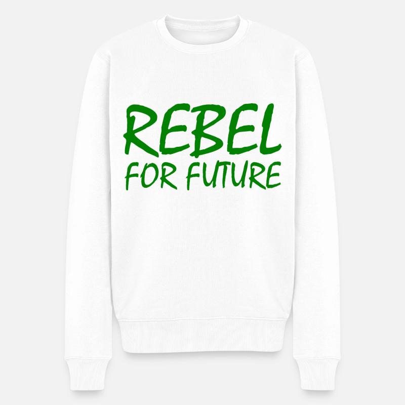 Rebel for future - Männer Premium Bio Pullover - Weiß